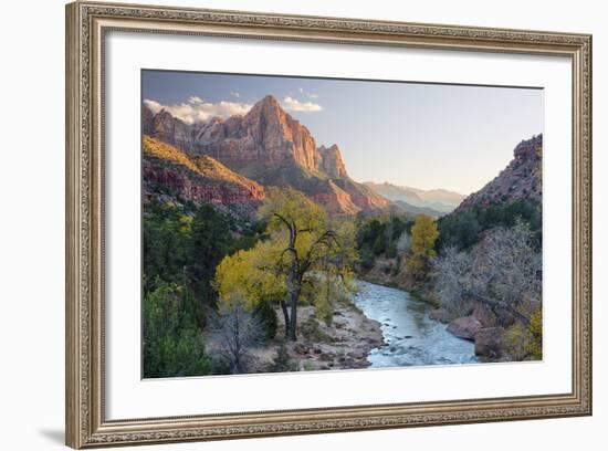 USA, Utah, Zion National Park, Virgin River and the Watchman-Jamie & Judy Wild-Framed Photographic Print