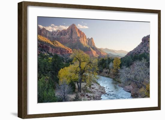 USA, Utah, Zion National Park, Virgin River and the Watchman-Jamie & Judy Wild-Framed Photographic Print