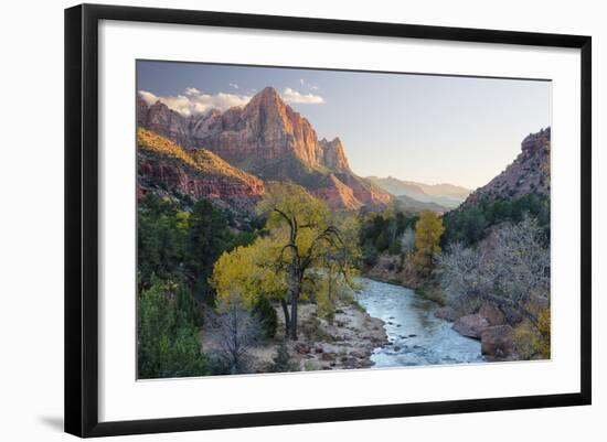 USA, Utah, Zion National Park, Virgin River and the Watchman-Jamie & Judy Wild-Framed Photographic Print