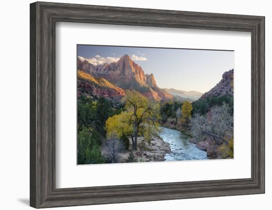 USA, Utah, Zion National Park, Virgin River and the Watchman-Jamie & Judy Wild-Framed Photographic Print