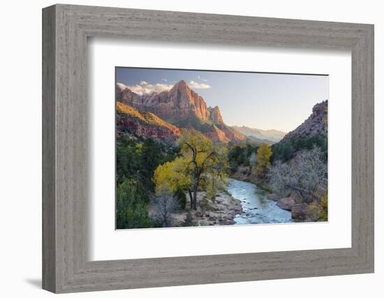 USA, Utah, Zion National Park, Virgin River and the Watchman-Jamie & Judy Wild-Framed Photographic Print