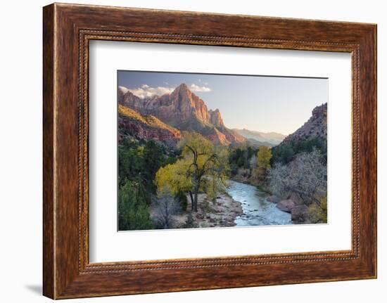 USA, Utah, Zion National Park, Virgin River and the Watchman-Jamie & Judy Wild-Framed Photographic Print