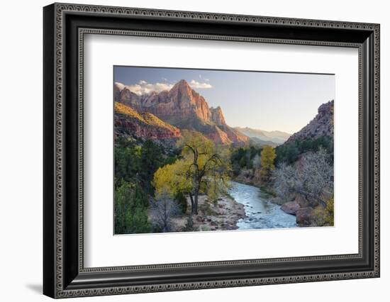 USA, Utah, Zion National Park, Virgin River and the Watchman-Jamie & Judy Wild-Framed Photographic Print