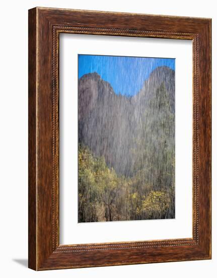 USA, Utah, Zion National Park. Waterfall Scenic-Jay O'brien-Framed Photographic Print