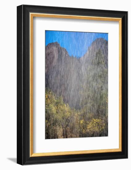 USA, Utah, Zion National Park. Waterfall Scenic-Jay O'brien-Framed Photographic Print