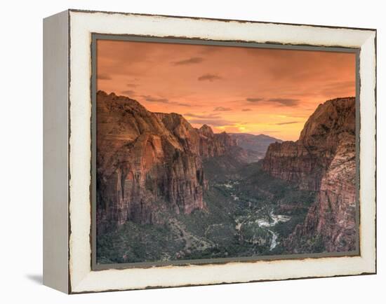 USA, Utah, Zion National Park, Zion Canyon from Angel's Landing-Michele Falzone-Framed Premier Image Canvas