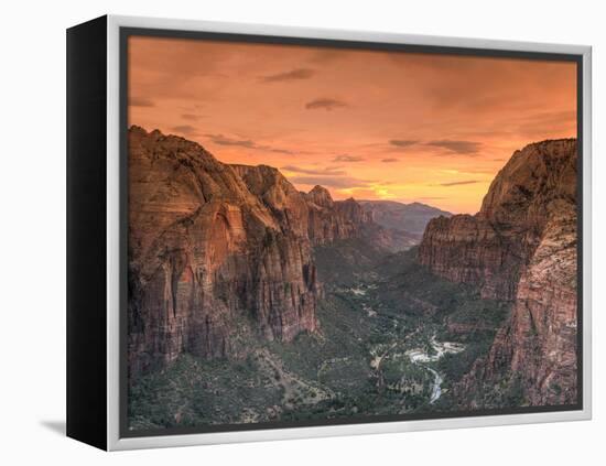 USA, Utah, Zion National Park, Zion Canyon from Angel's Landing-Michele Falzone-Framed Premier Image Canvas