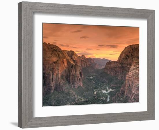 USA, Utah, Zion National Park, Zion Canyon from Angel's Landing-Michele Falzone-Framed Photographic Print