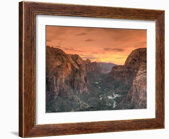 USA, Utah, Zion National Park, Zion Canyon from Angel's Landing-Michele Falzone-Framed Photographic Print