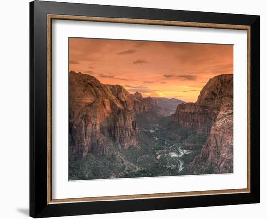 USA, Utah, Zion National Park, Zion Canyon from Angel's Landing-Michele Falzone-Framed Photographic Print