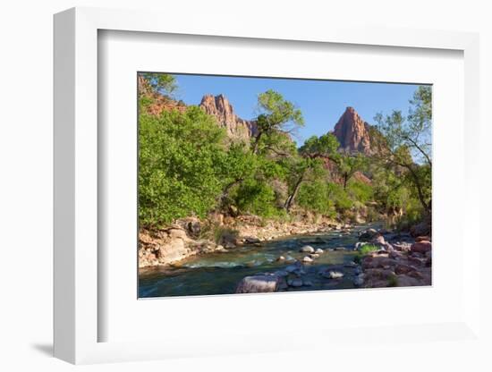 USA, Utah, Zion Nationalpark, Virgin River, the Watchman-Catharina Lux-Framed Photographic Print