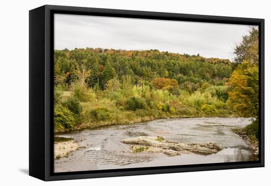 USA, Vermont, Fall foliage in Mad River Valley, south of Waitsfield from Rt. 100-Alison Jones-Framed Premier Image Canvas