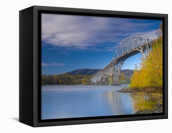 USA, Vermont, Lake Champlain, Chimney Point Bridge Between Chimney Point Vt and Crown Point Ny-Alan Copson-Framed Premier Image Canvas