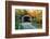 USA, Vermont, Montgomery. Creamery Bridge with Fall Foliage-Bill Bachmann-Framed Photographic Print