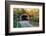 USA, Vermont, Montgomery. Creamery Bridge with Fall Foliage-Bill Bachmann-Framed Photographic Print