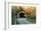 USA, Vermont, Montgomery. Creamery Bridge with Fall Foliage-Bill Bachmann-Framed Photographic Print