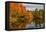 USA, Vermont, Morrisville. Lake Lamoille Reflecting Fall Foliage-Bill Bachmann-Framed Premier Image Canvas