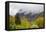 USA, Vermont, New England, Stowe Mt. Mansfield parking lot view with fog on mountains-Alison Jones-Framed Premier Image Canvas