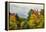 USA, Vermont, New England, Stowe Mt. Mansfield parking lot view with fog on mountains-Alison Jones-Framed Premier Image Canvas