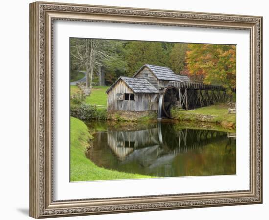 USA, Virginia, Mabry Mill. Composite of Mill and Pond-Don Paulson-Framed Photographic Print