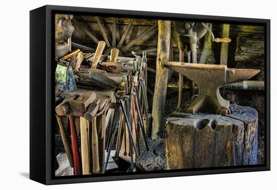 USA, Virginia, Mabry Mill. Tools in Blacksmith Shop-Don Paulson-Framed Premier Image Canvas