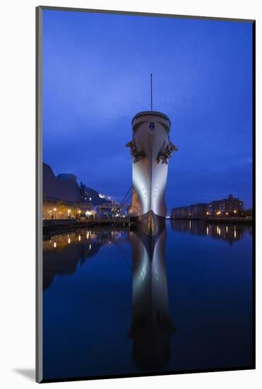 USA, Virginia, Norfolk, Ww2-Era Battleship Uss Wisconsin, Dusk-Walter Bibikow-Mounted Photographic Print