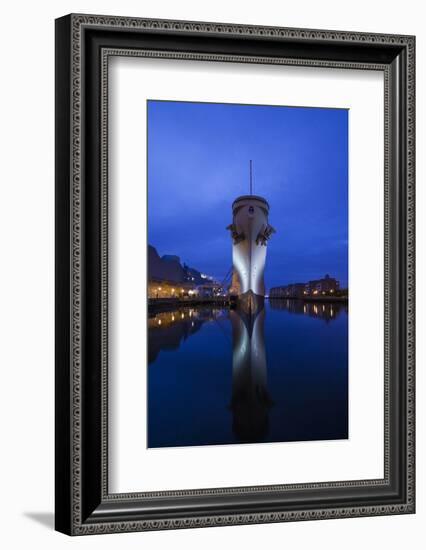 USA, Virginia, Norfolk, Ww2-Era Battleship Uss Wisconsin, Dusk-Walter Bibikow-Framed Photographic Print