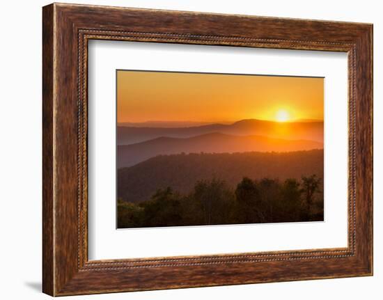 USA, Virginia. Shenandoah National Park, sunset from Naked Creek Overlook-Ann Collins-Framed Photographic Print