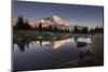 USA, WA. Tarn in Spray Park reflects Mt. Rainier at sunset in Mt. Rainier National Park.-Gary Luhm-Mounted Photographic Print