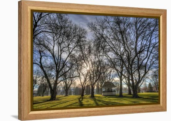 USA, WA, Walla Walla. Pioneer Park Gazebo-Brent Bergherm-Framed Premier Image Canvas