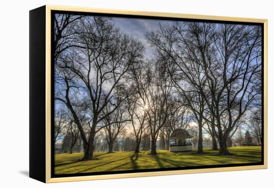 USA, WA, Walla Walla. Pioneer Park Gazebo-Brent Bergherm-Framed Premier Image Canvas