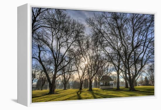 USA, WA, Walla Walla. Pioneer Park Gazebo-Brent Bergherm-Framed Premier Image Canvas