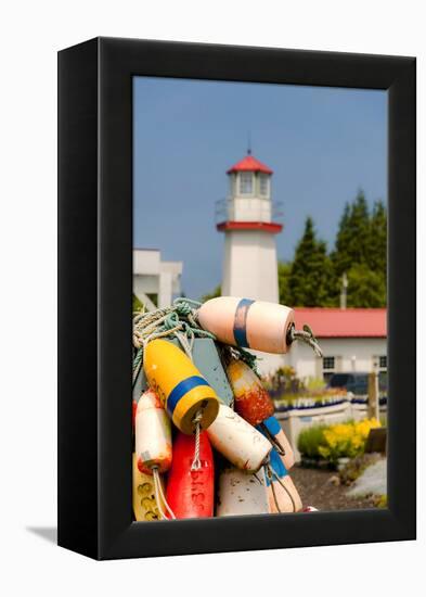 USA, Washington, Aberdeen. Buoys in the Westport Winery Vineyard-Richard Duval-Framed Premier Image Canvas