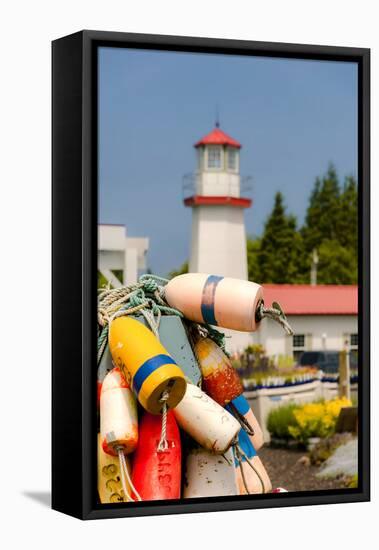 USA, Washington, Aberdeen. Buoys in the Westport Winery Vineyard-Richard Duval-Framed Premier Image Canvas