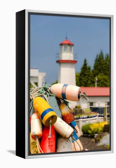 USA, Washington, Aberdeen. Buoys in the Westport Winery Vineyard-Richard Duval-Framed Premier Image Canvas