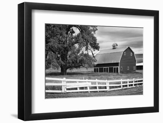 USA, Washington. Barn and Wooden Fence on Farm-Dennis Flaherty-Framed Photographic Print