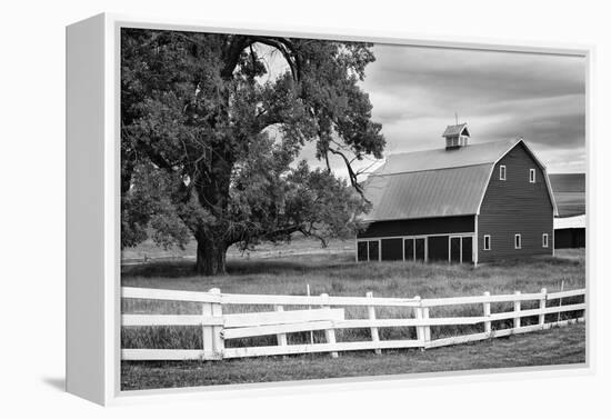 USA, Washington. Barn and Wooden Fence on Farm-Dennis Flaherty-Framed Premier Image Canvas