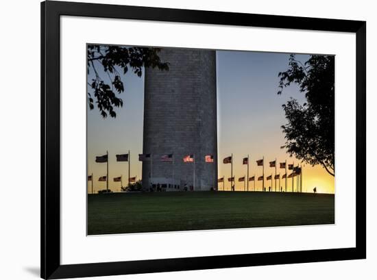 USA, Washington D.C. View of the World War II Memorial, Washington Monument-Hollice Looney-Framed Photographic Print