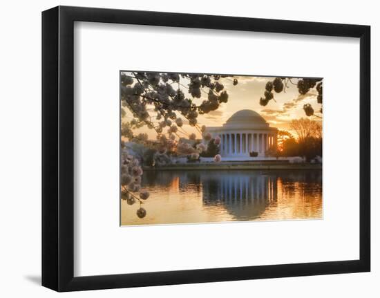 USA, Washington DC, Jefferson Memorial with Cherry Blossoms at Sunrise-Hollice Looney-Framed Photographic Print