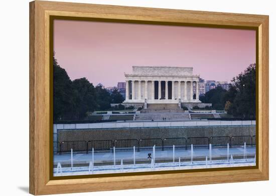 USA, Washington Dc, Lincoln Memorial, Dawn-Walter Bibikow-Framed Premier Image Canvas