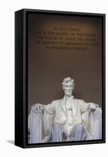 USA, Washington Dc, Lincoln Memorial, Statue of Abraham Lincoln-Walter Bibikow-Framed Premier Image Canvas