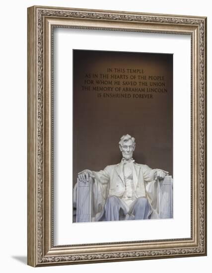 USA, Washington Dc, Lincoln Memorial, Statue of Abraham Lincoln-Walter Bibikow-Framed Photographic Print