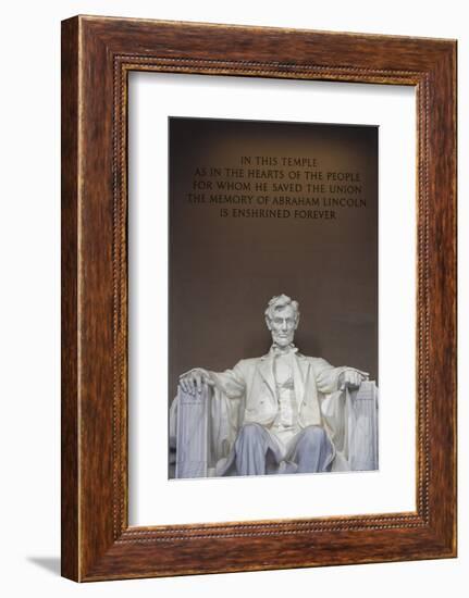 USA, Washington Dc, Lincoln Memorial, Statue of Abraham Lincoln-Walter Bibikow-Framed Photographic Print