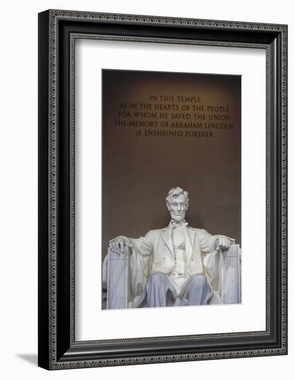 USA, Washington Dc, Lincoln Memorial, Statue of Abraham Lincoln-Walter Bibikow-Framed Photographic Print