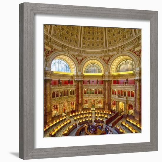 USA, Washington DC. The main reading room of the Library of Congress.-Christopher Reed-Framed Photographic Print