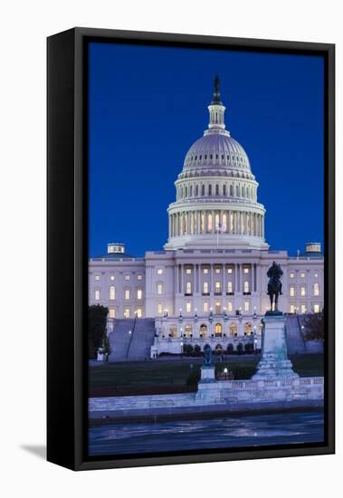 Usa, Washington Dc, Us Capitol, Dusk-Walter Bibikow-Framed Premier Image Canvas