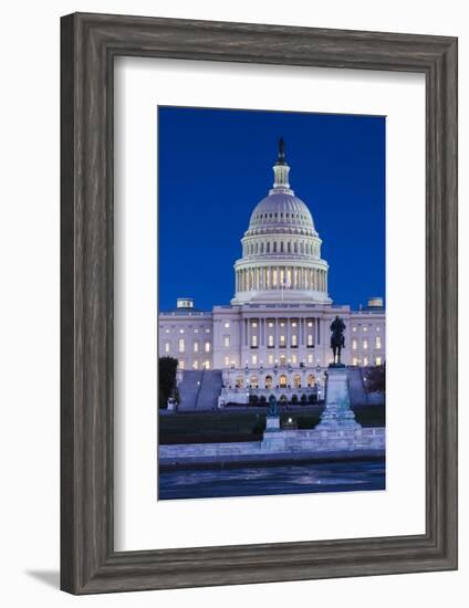 Usa, Washington Dc, Us Capitol, Dusk-Walter Bibikow-Framed Photographic Print