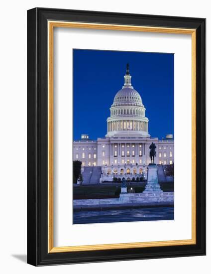 Usa, Washington Dc, Us Capitol, Dusk-Walter Bibikow-Framed Photographic Print