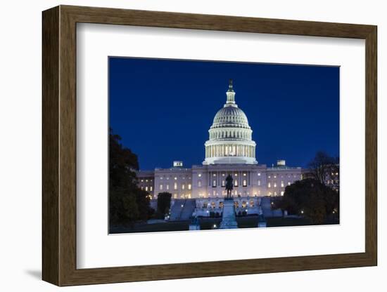 Usa, Washington Dc, Us Capitol, Dusk-Walter Bibikow-Framed Photographic Print