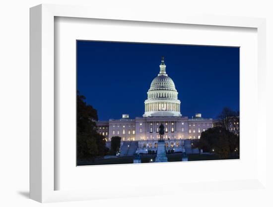 Usa, Washington Dc, Us Capitol, Dusk-Walter Bibikow-Framed Photographic Print